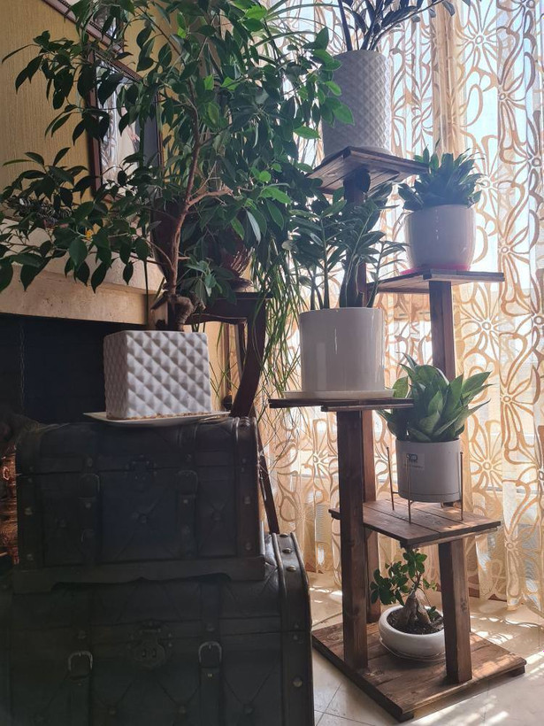 استند گل ایستاده چوبی مدرن آقای نجار