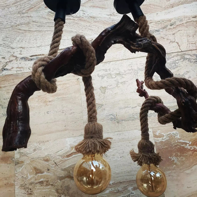 لوستر چوبی روستیک آقای نجار