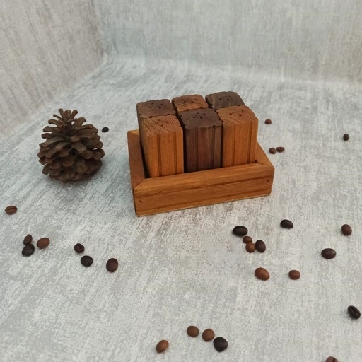 نمک پاش و ادویه پاش چوبی 6 تایی