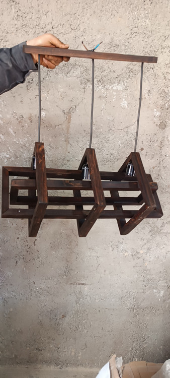 لوستر چوبی سه شعله آقای نجار