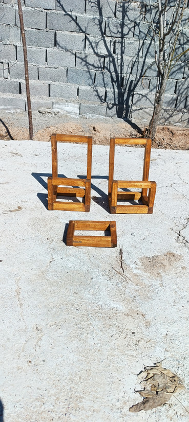 کتابخانه دیواری چوبی مینیمال مدل سه تایی آقای نجار