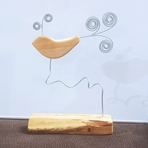 مجسمه چوبی پرنده زینتی آقای نجار